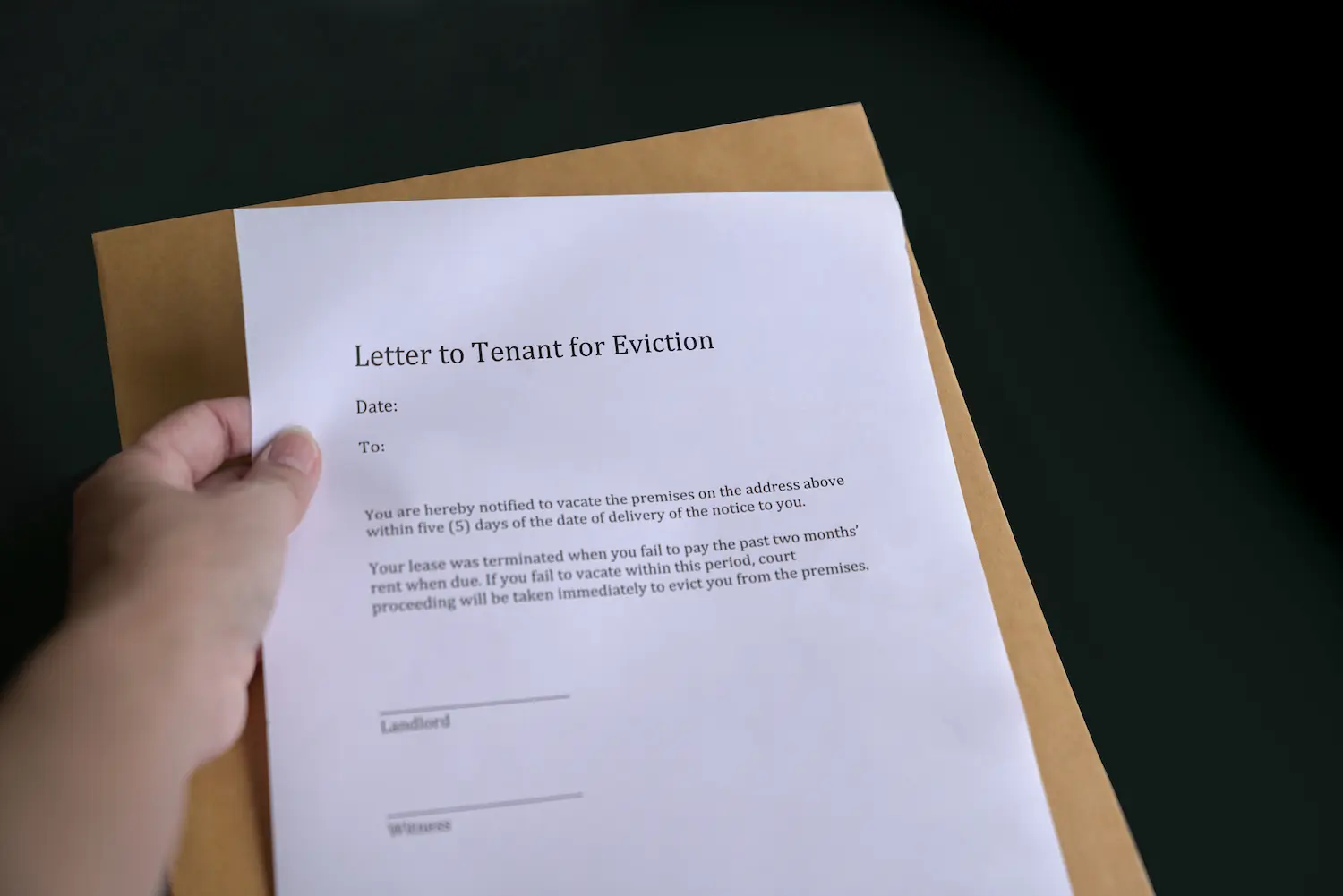draft eviction letter