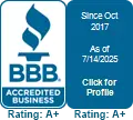 Better Business Bureau Accredited Business - Rating A+ - Since October 2017