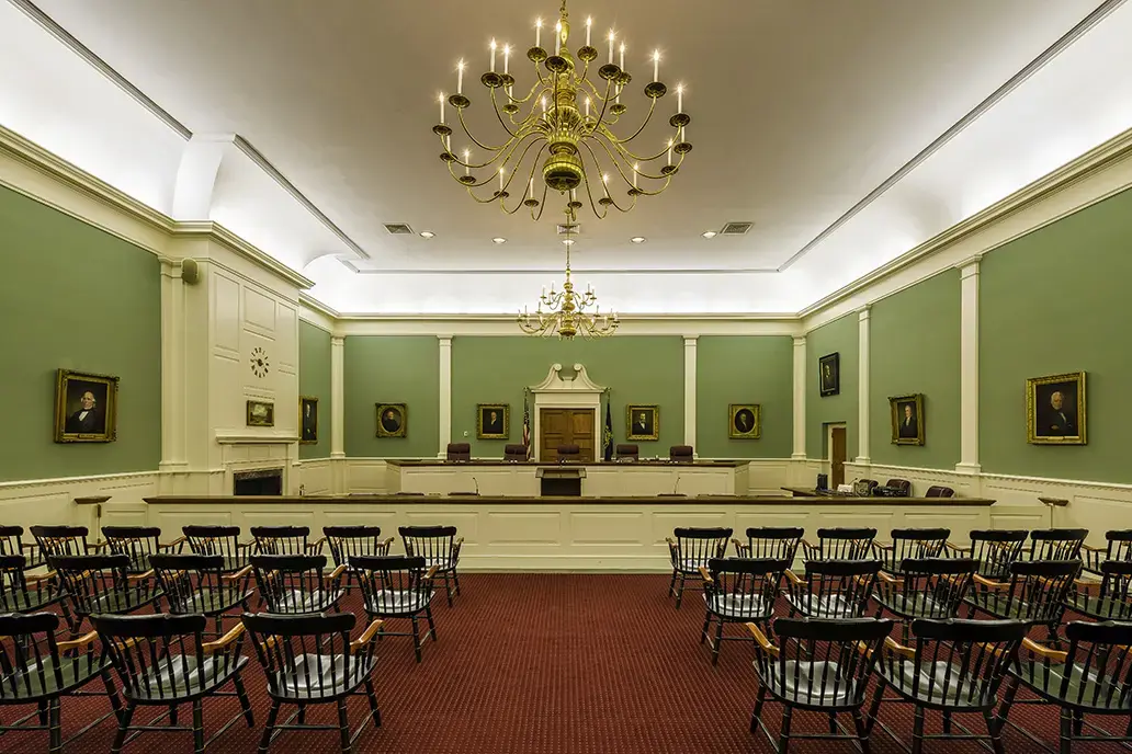 New Hampshire court room.